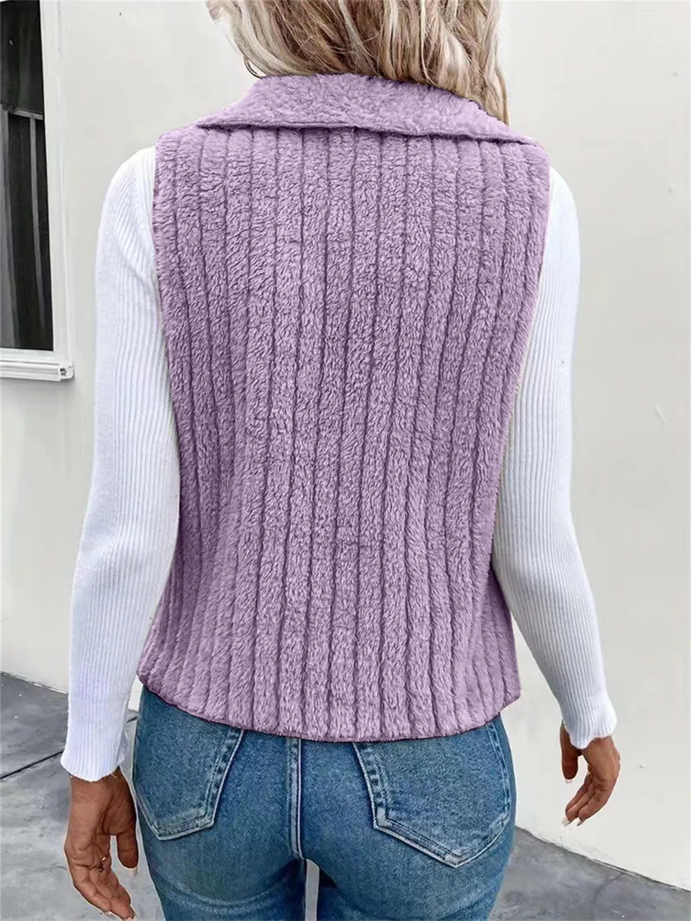 Open Front Fuzzy Vest Coat, image 17