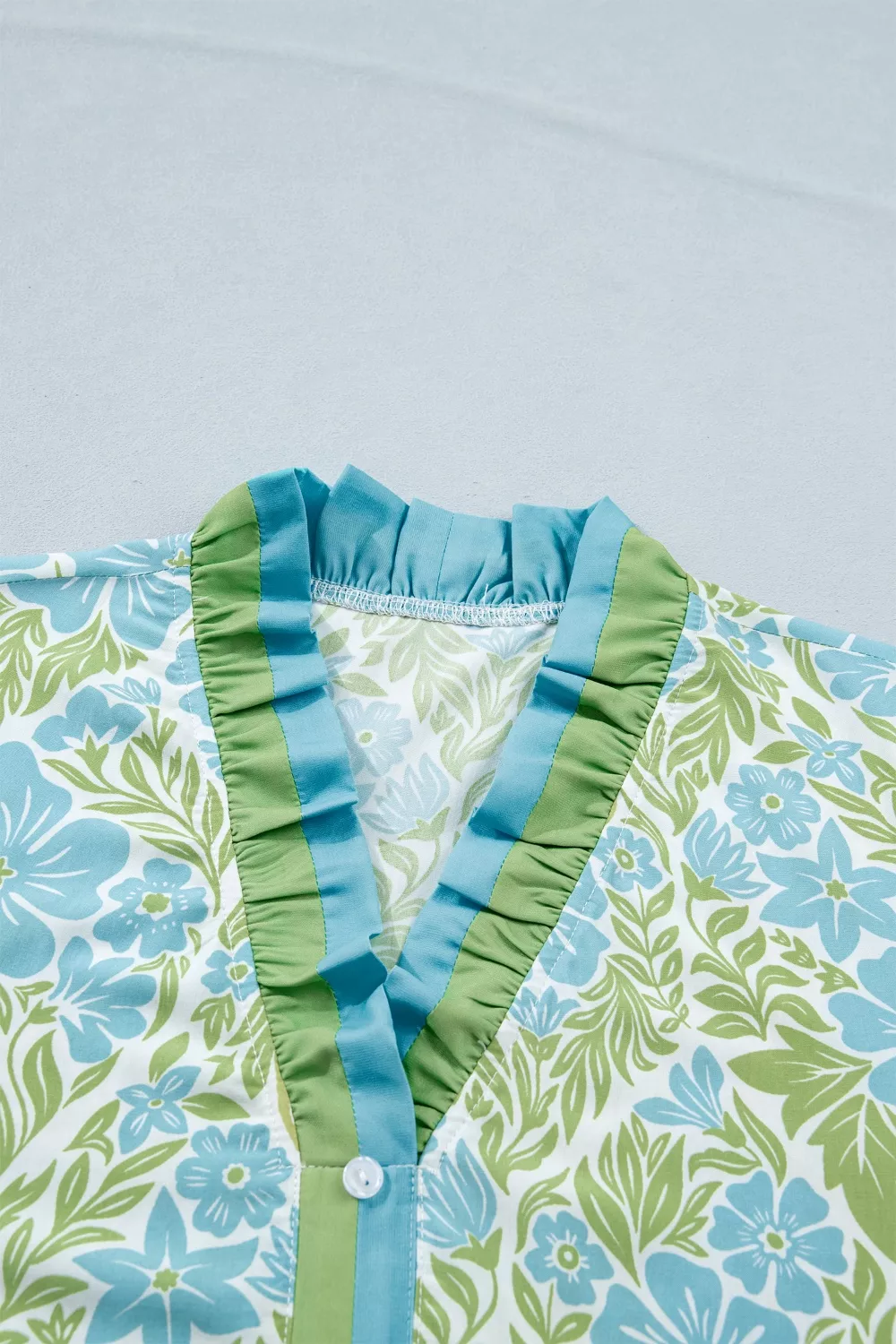 Floral Print Ruffle Hem Button-Up Mini Dress, image 5