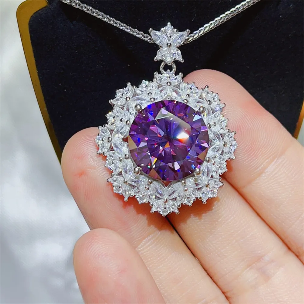 10 Carat Moissanite 925 Sterling Silver Necklace, image 3