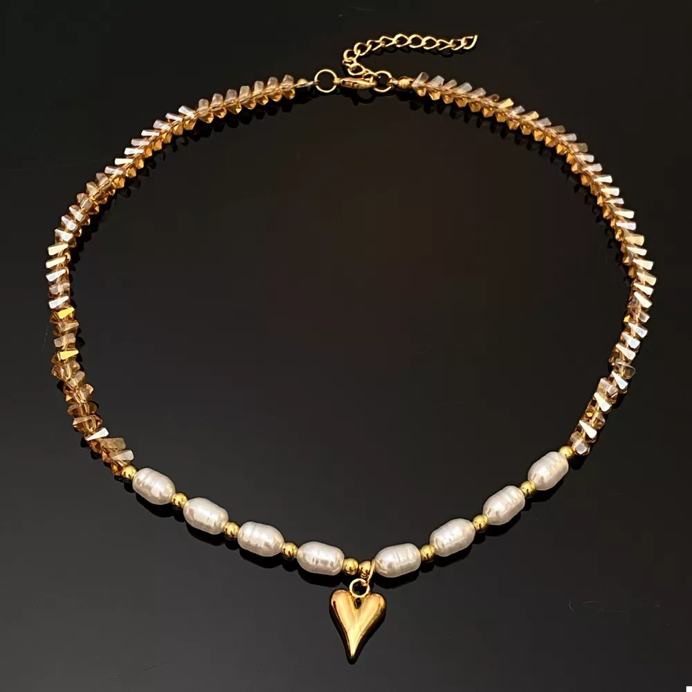 Pearl & Heart Pendant Necklace, image 7