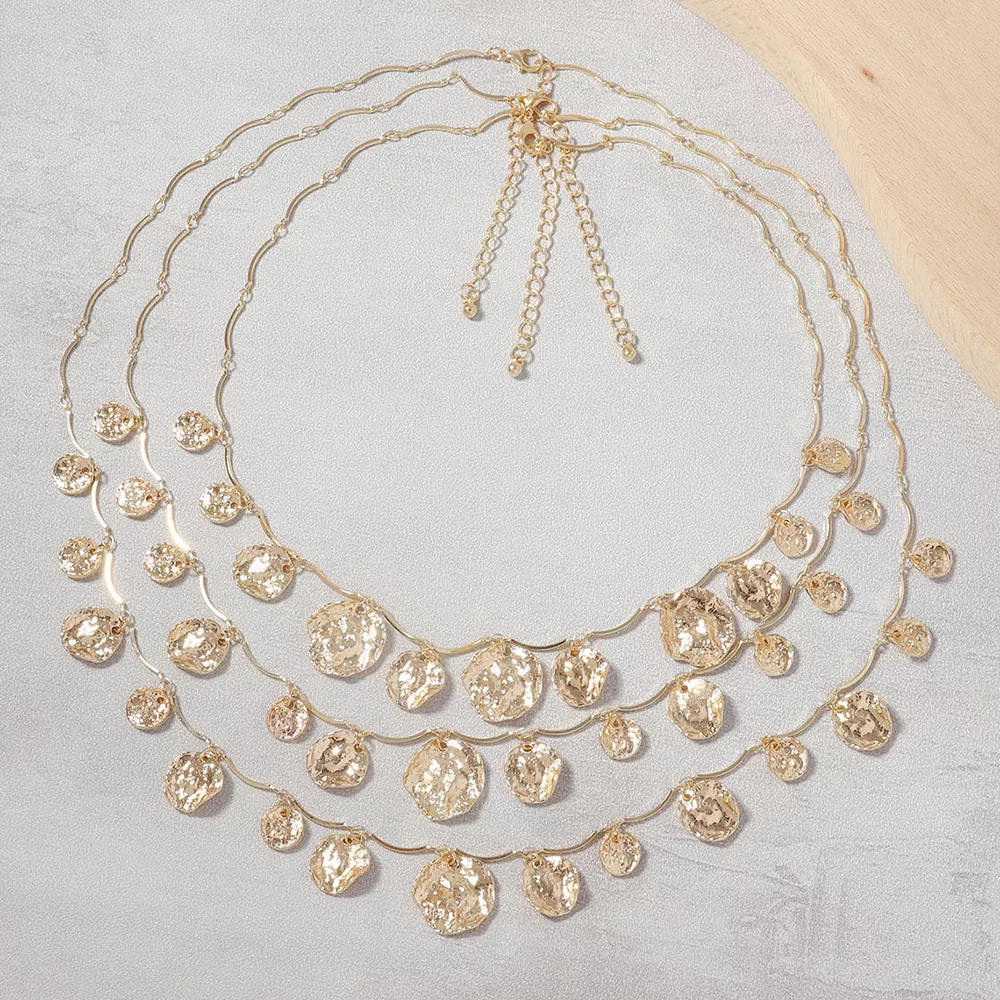 3-Piece 18K Gold-Plated Zinc Alloy Necklace, image 4