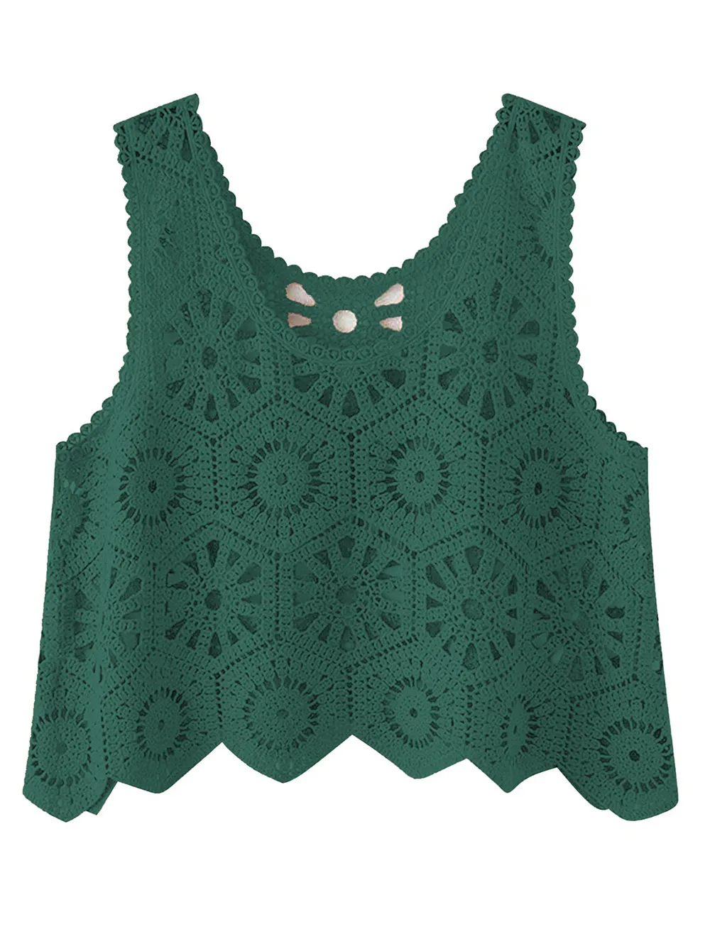 Openwork Round Neck Knit Vest, image 18