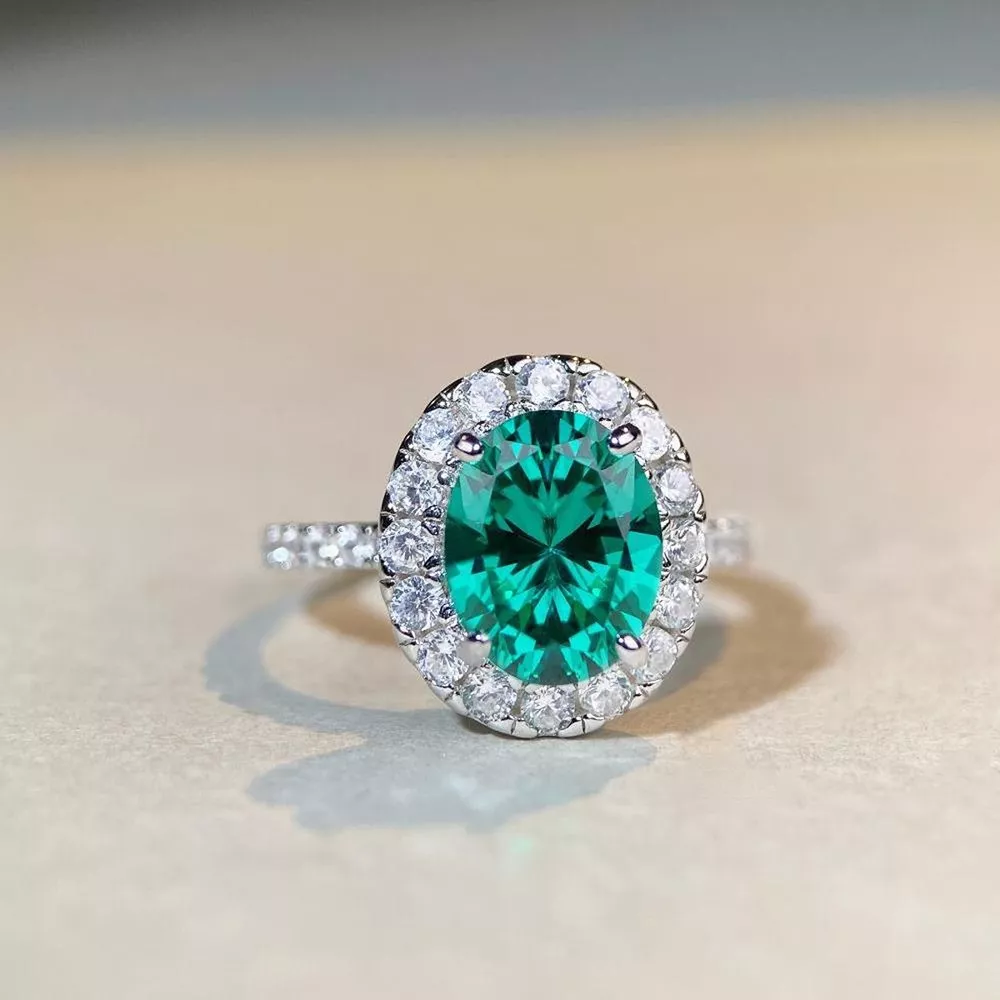 925 Sterling Silver Oval Zircon Ring, image 5