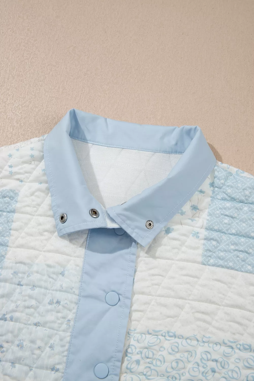 Patchwork Quilted Snap-Neck Sweatshirt, image 10