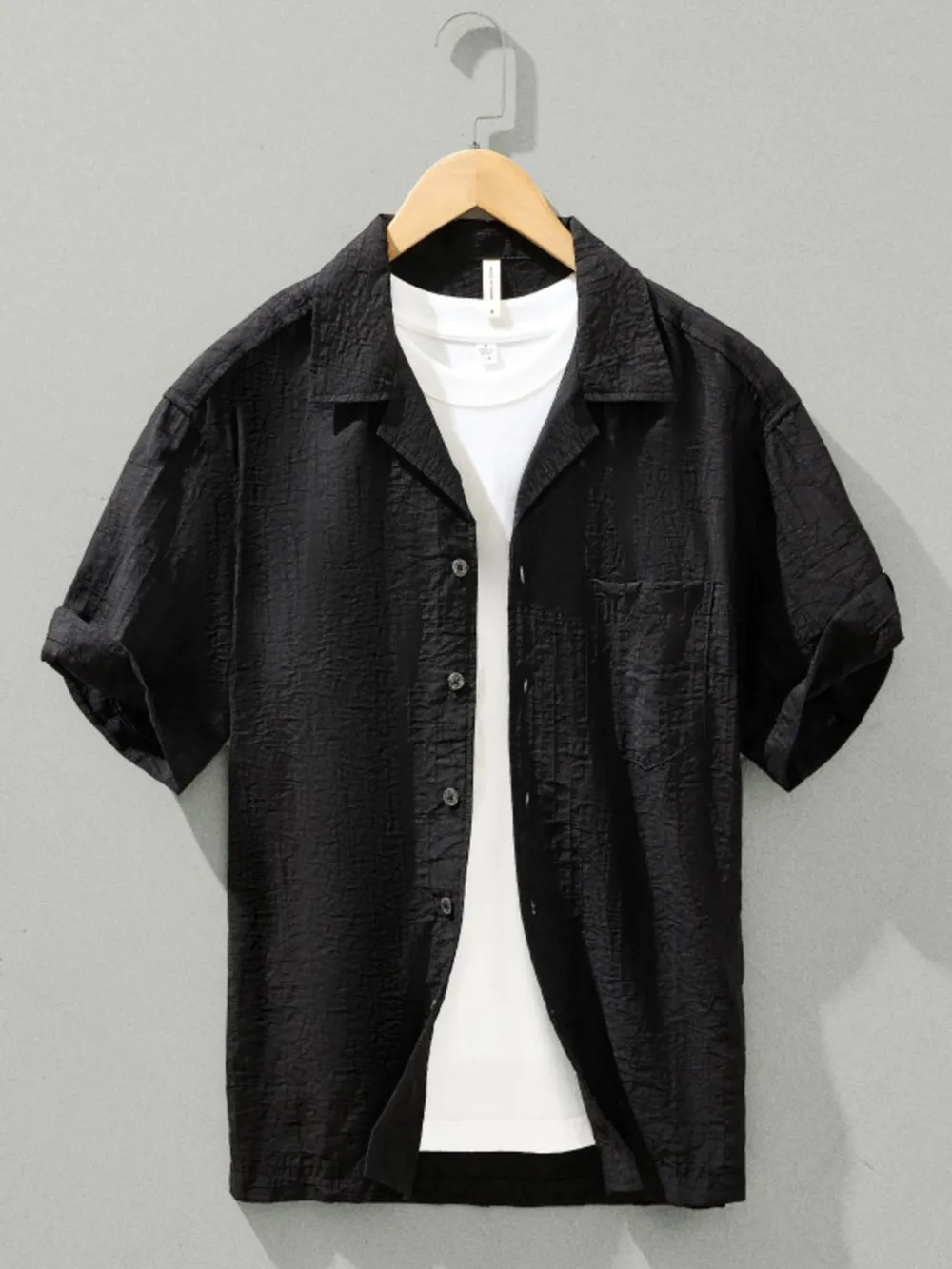 Men's Plus Size Button Up Short Sleeve Shirt, image 2