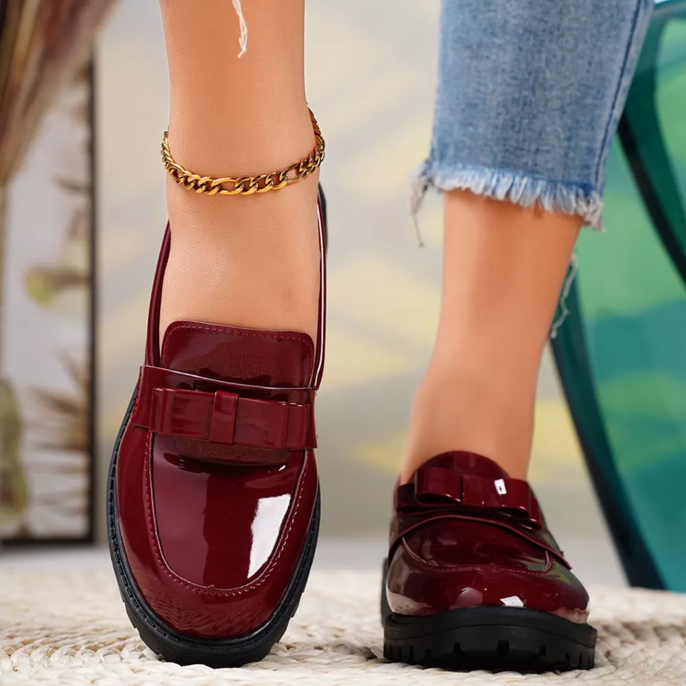Round Toe Bow Loafers, image 7