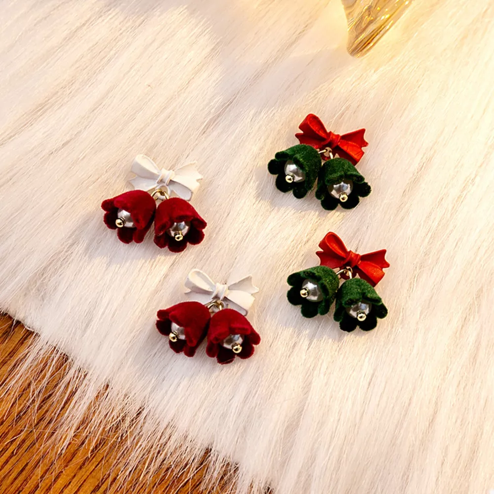 Velvet Bell Earrings with Bow, image 6