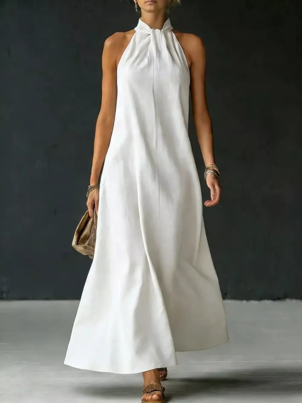 Full Size Halter Neck Maxi Dress Plus Size, image 3