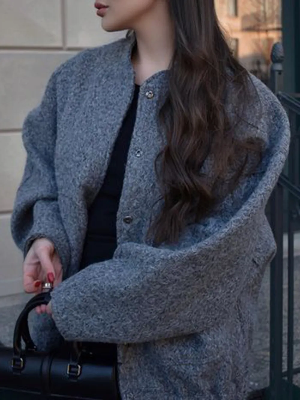 Full Size Snap Down Drop Shoulder Jacket, image 9