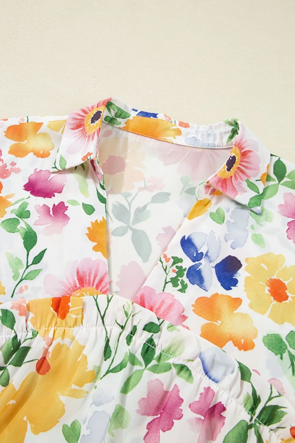 Floral Boxy Fit Ruffled Short Sleeve Blouse, image 6