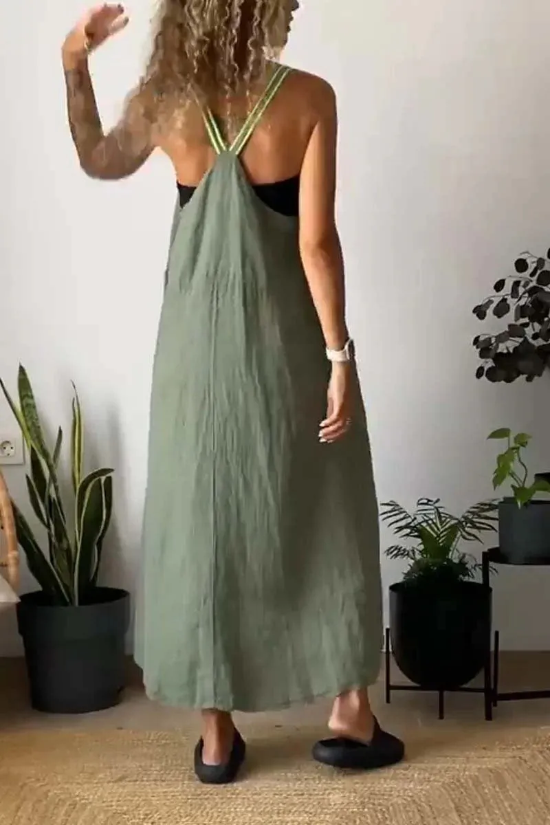 Full Size Ruched Cami Maxi Dress with Pockets Plus Size, image 4