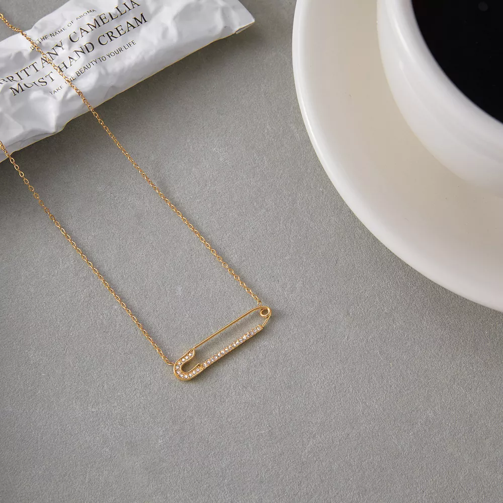 18K Gold-Plated Paperclip Necklace, image 3