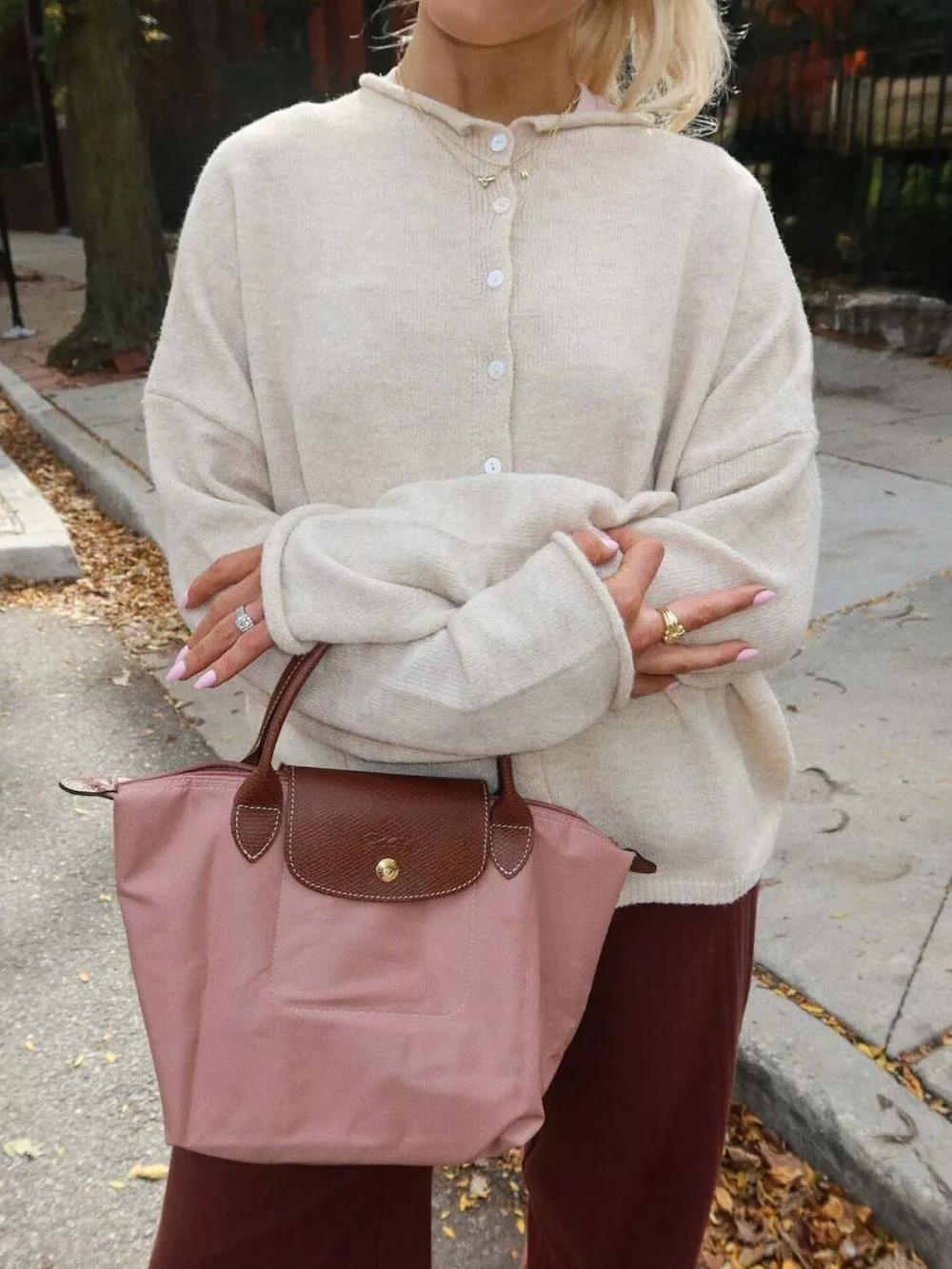 Button-Down Dropped Shoulder Cardigan, image 3