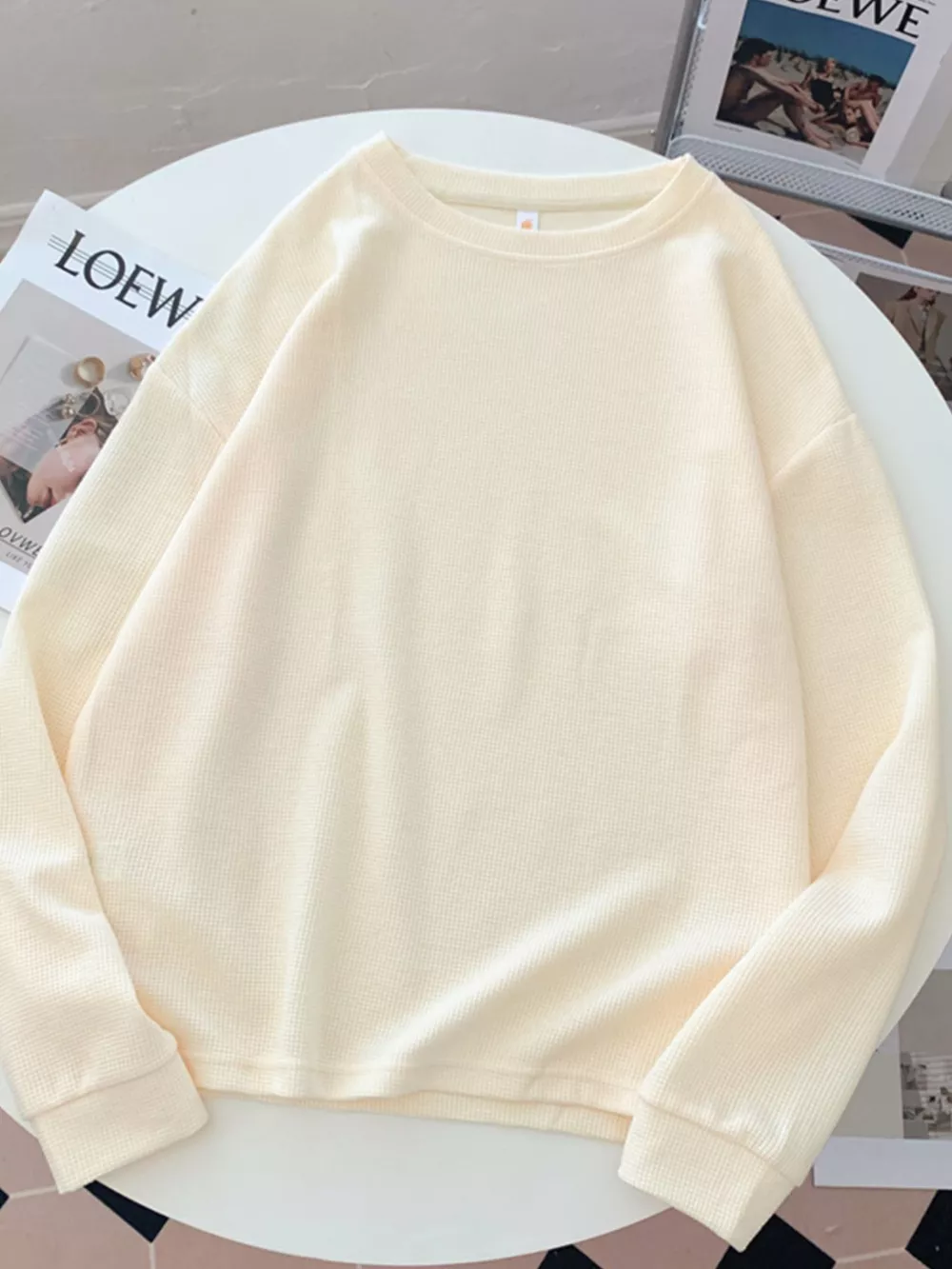 Crew Neck Long Sleeve Sweatshirt, image 4