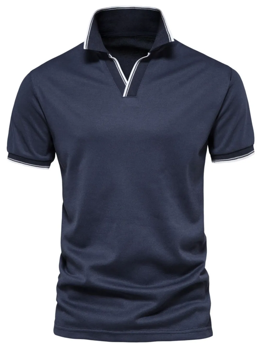 Men's Contrast Trim Short Sleeve Polo Shirt, image 2