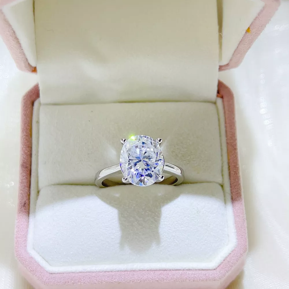 5 Carat 925 Sterling Silver Moissanite Ring, image 3