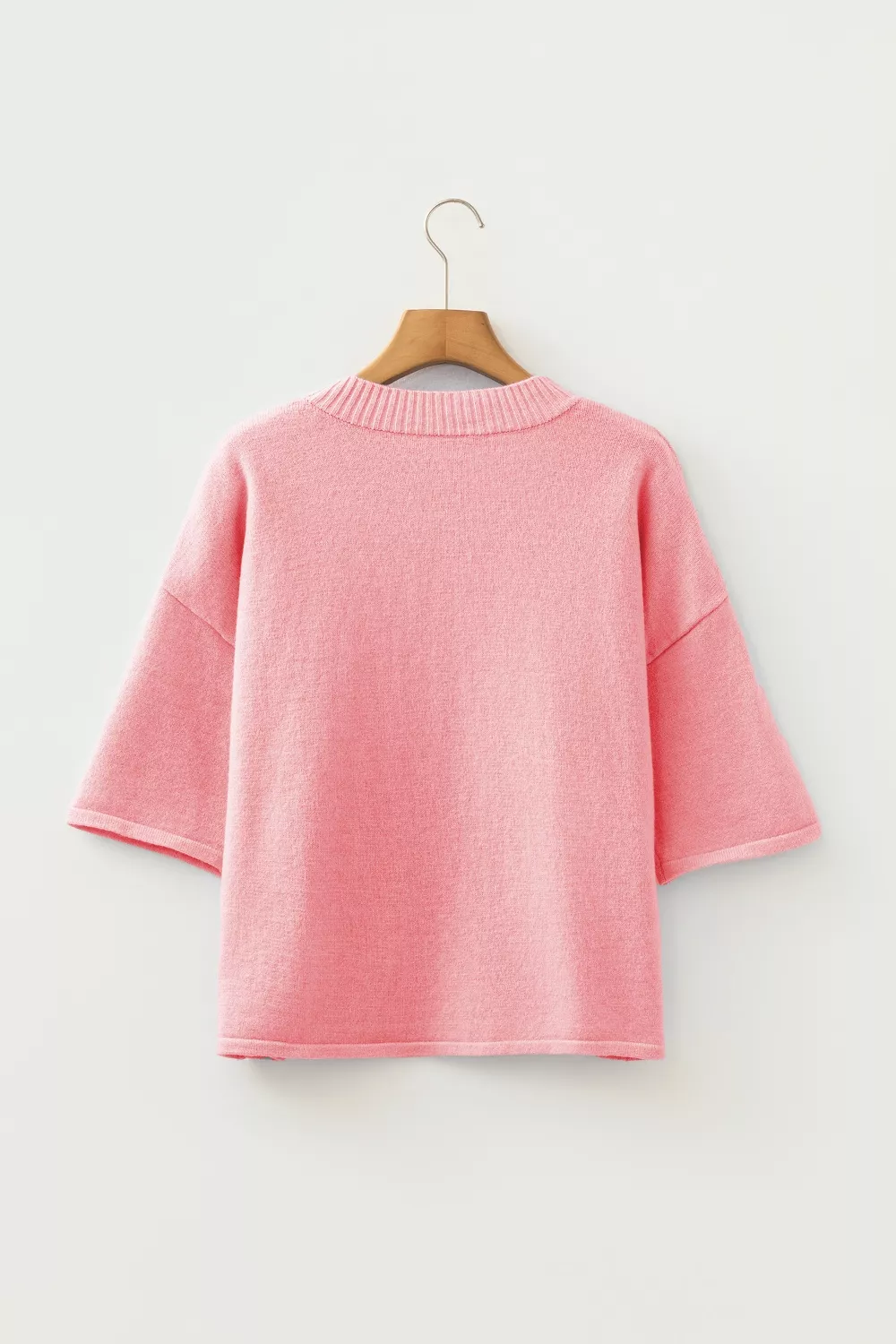 Blossom 3/4 Sleeve Boxy Knit Button Down Sweater Cardigan, image 5