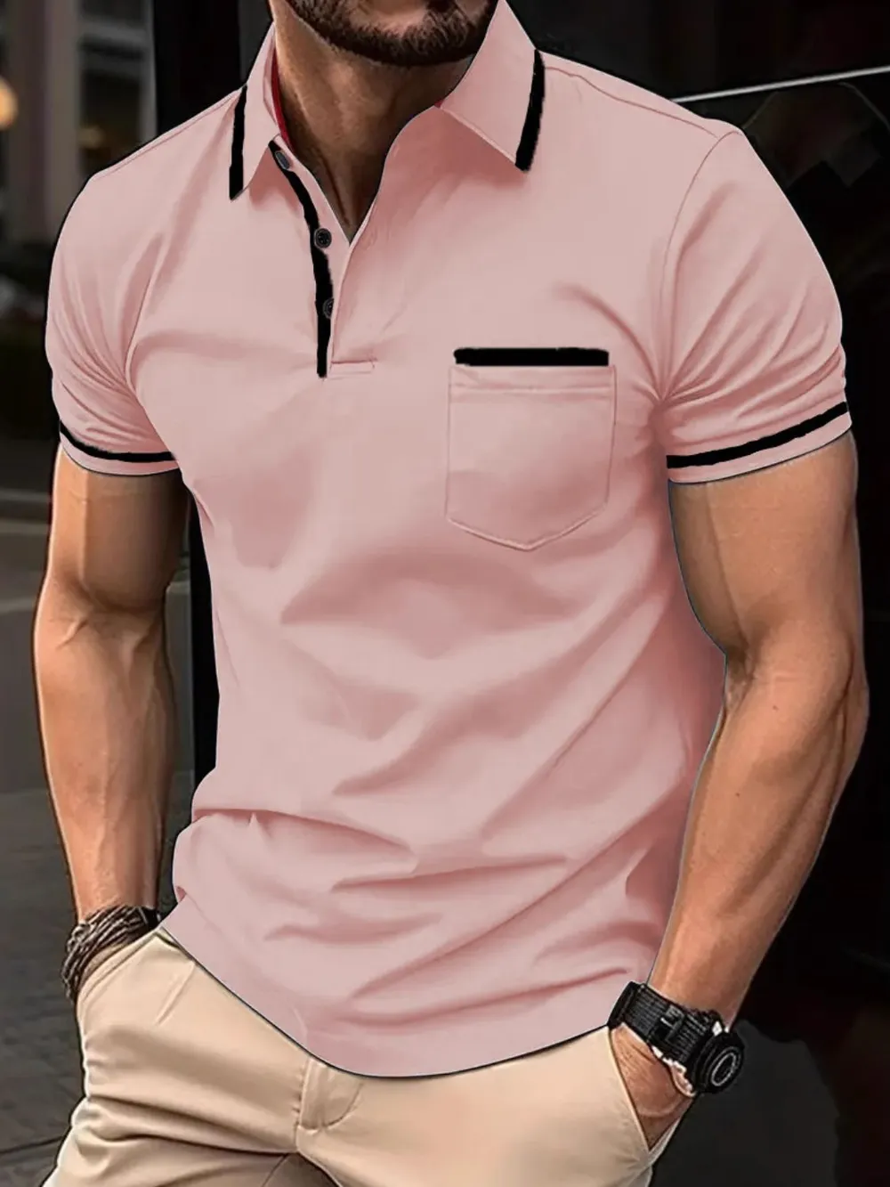Men's Full Size Collared Neck Short Sleeve Polo Plus Size, image 3