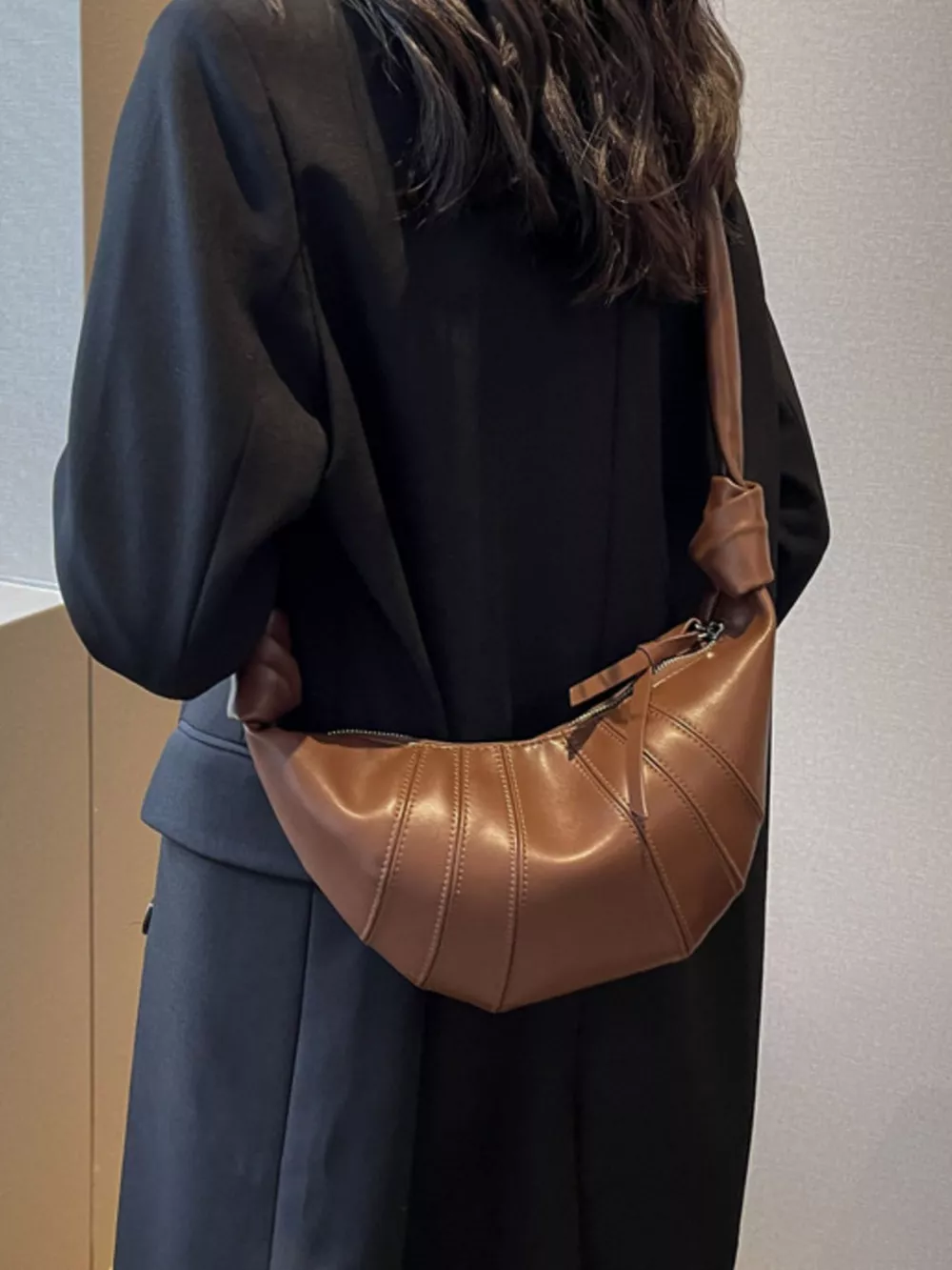 Stylish Crescent Hobo Crossbody Bag, image 10