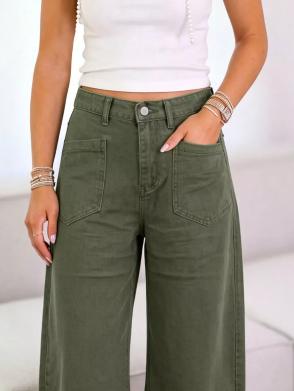 Wide-Leg Jeans with Front Patch Pockets, image 9