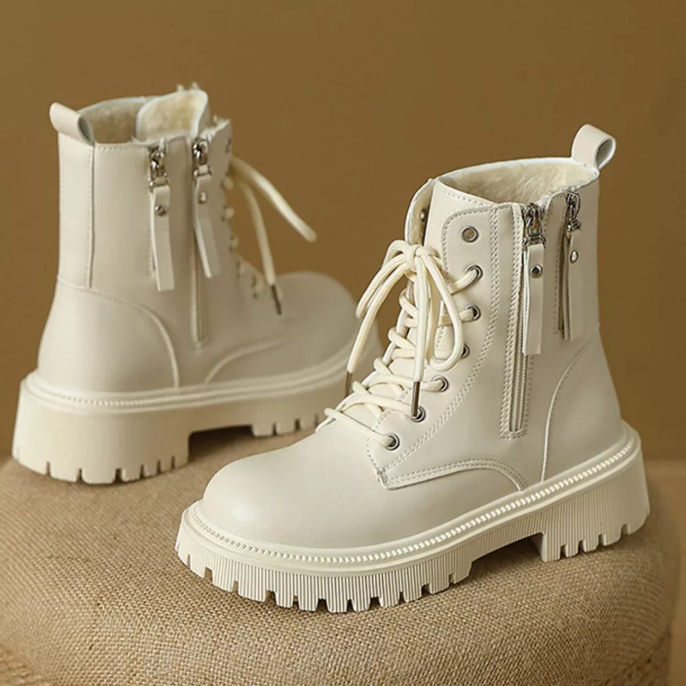 Lace-Up Ankle Combat Boots, image 3