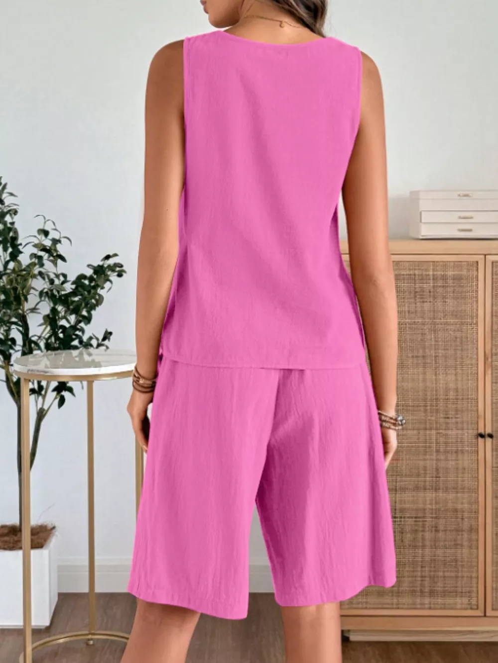 Round Neck Tank and Shorts Set, image 19