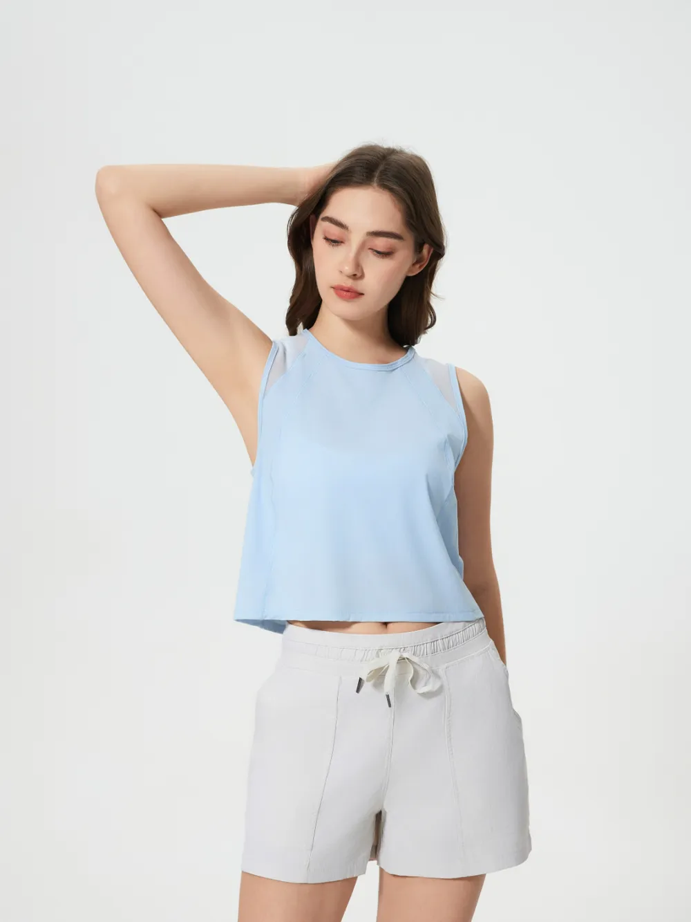 Round Neck Cropped Active Tank, image 18