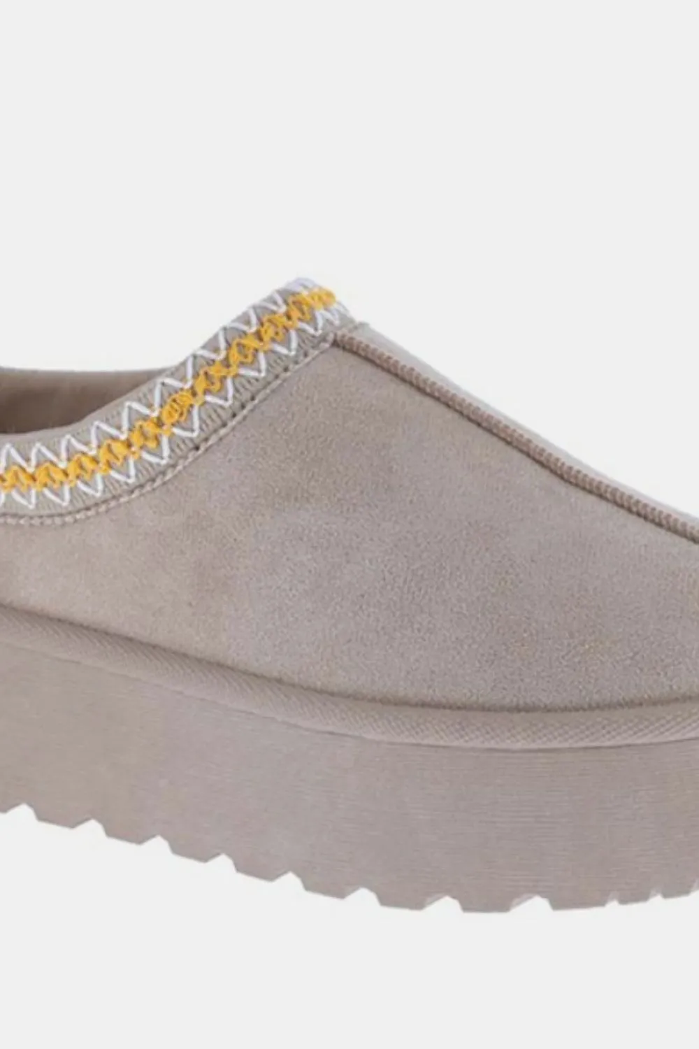 Platform Embroidered Trim Slip-On Boots, image 3