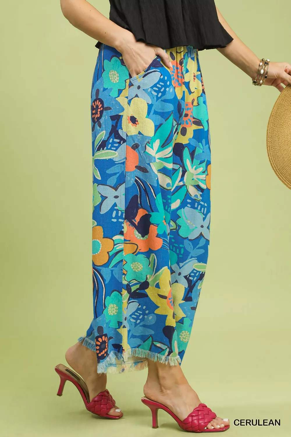 Floral Print Wide Leg Pants, image 4