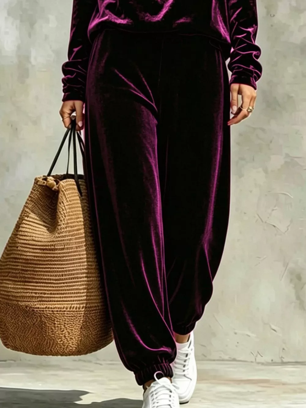 Full Size Velvet Cowl Neck Top and Pants Set Plus Size, image 12