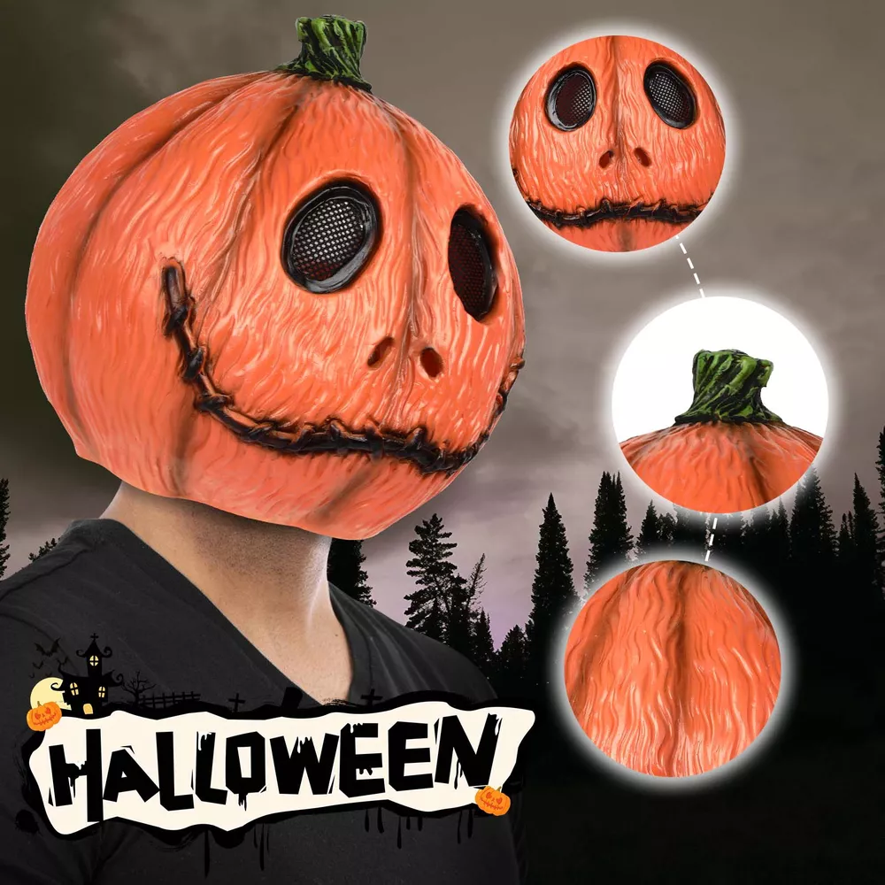 Halloween Pumpkin Head Decorative Mask, image 2