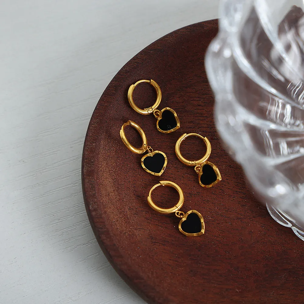 18K Gold-Plated Heart Drop Earrings, image 6