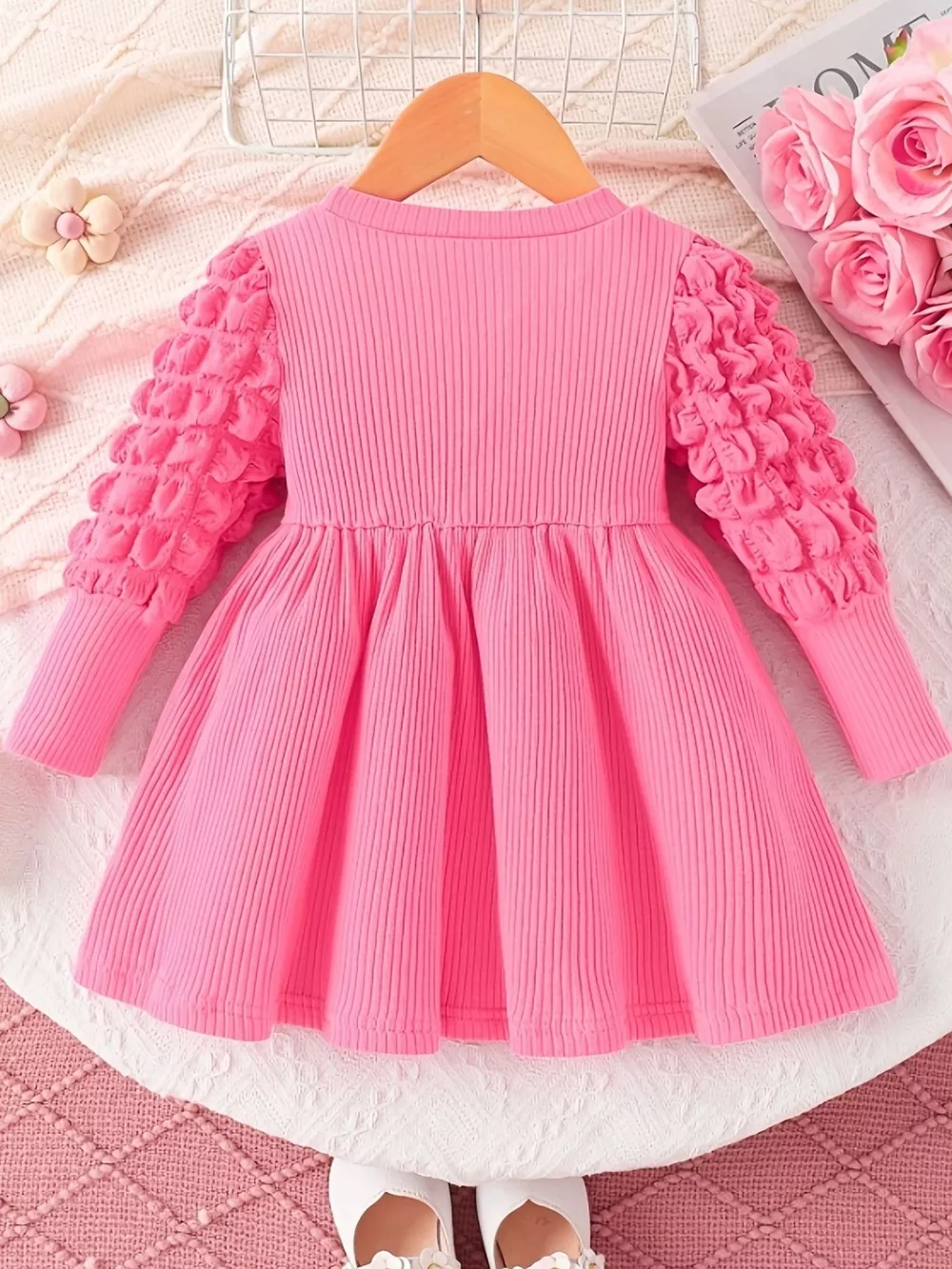 Children's Honey Bubble Texture Sleeve Dress, image 5