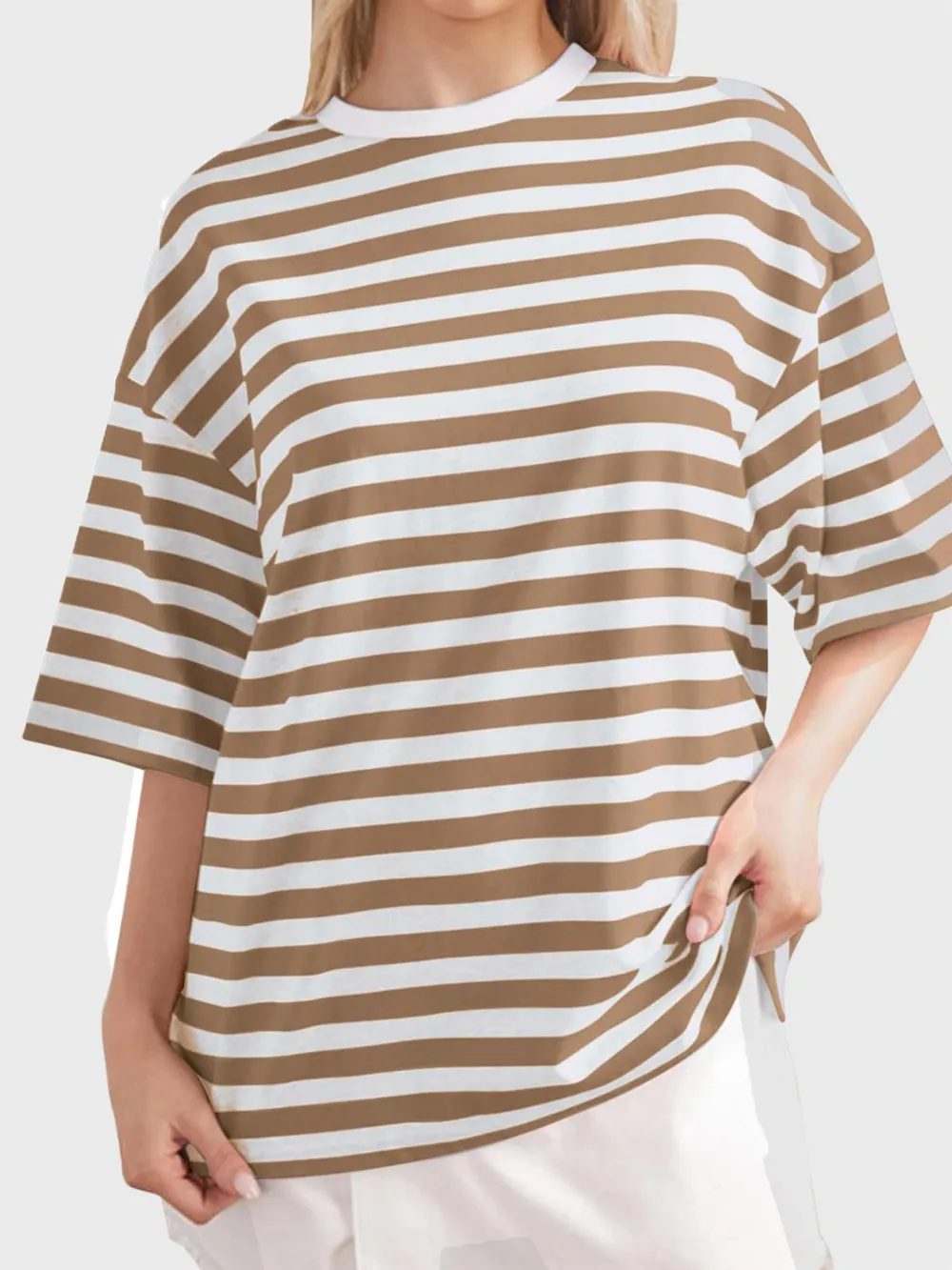 Striped Round Neck Half Sleeve T-Shirt, image 13