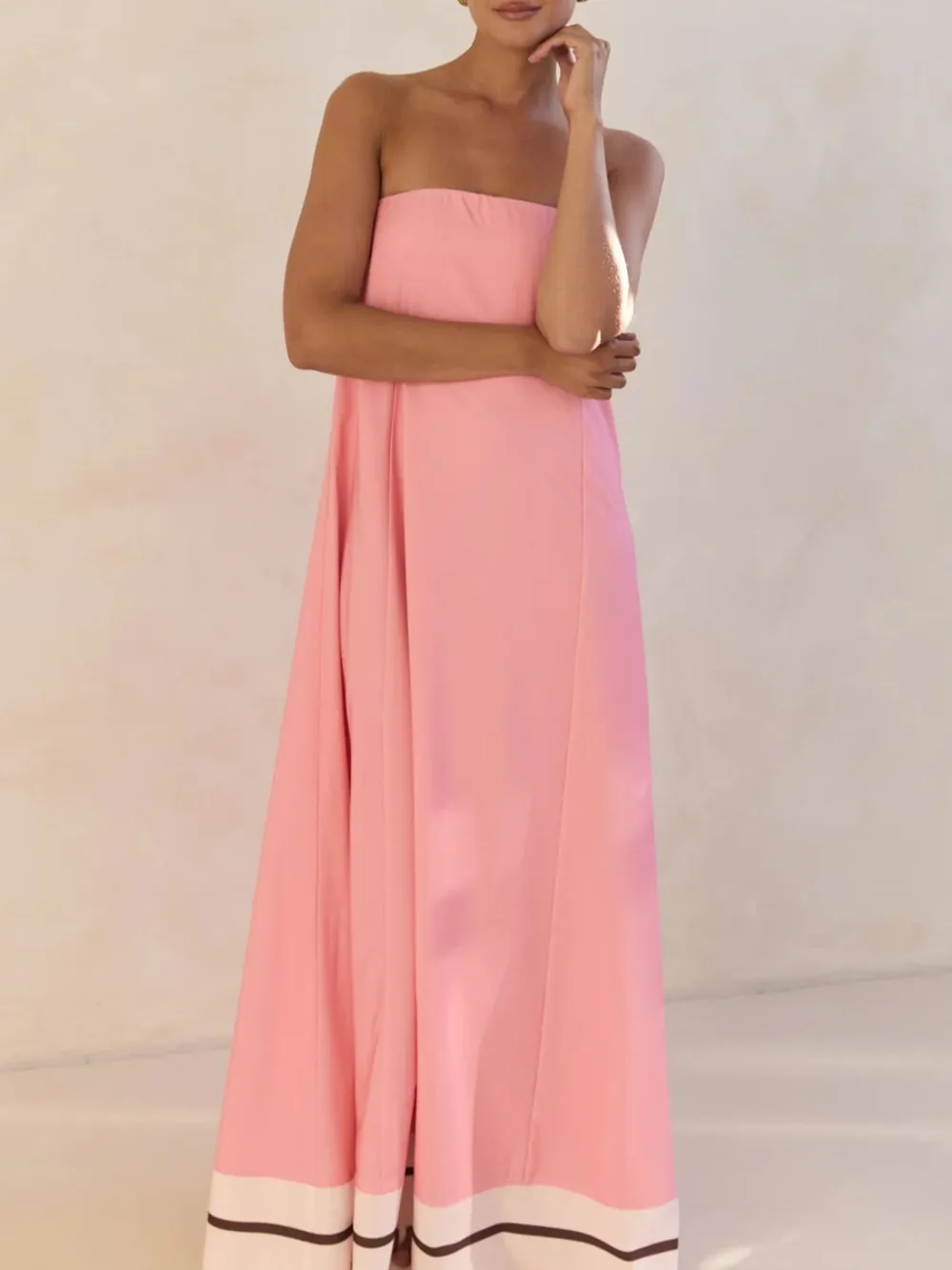 Smocked Printed Tube Maxi Dress, image 15