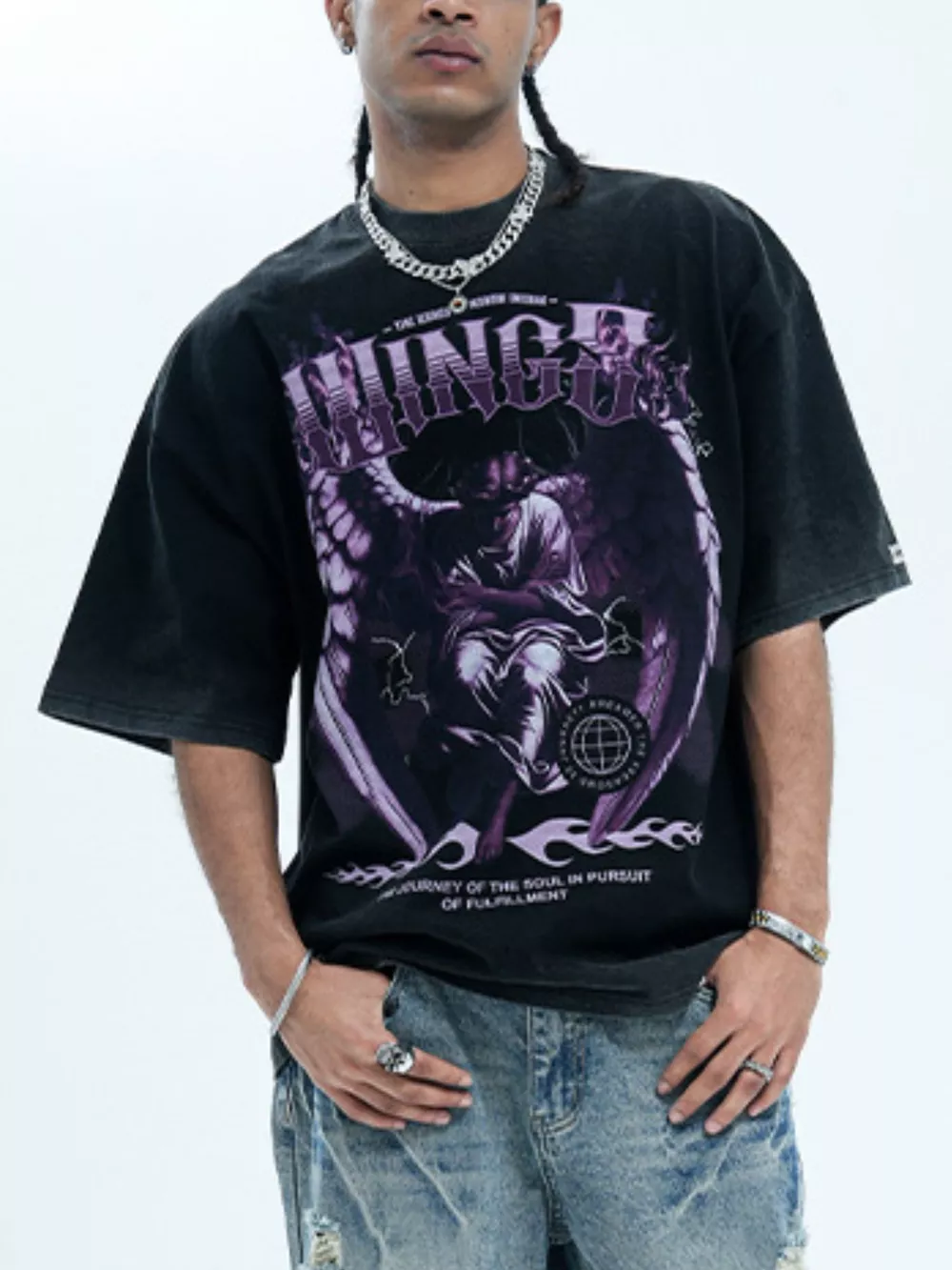 Men's Graphic Short Sleeve Oversized T-Shirt, image 3