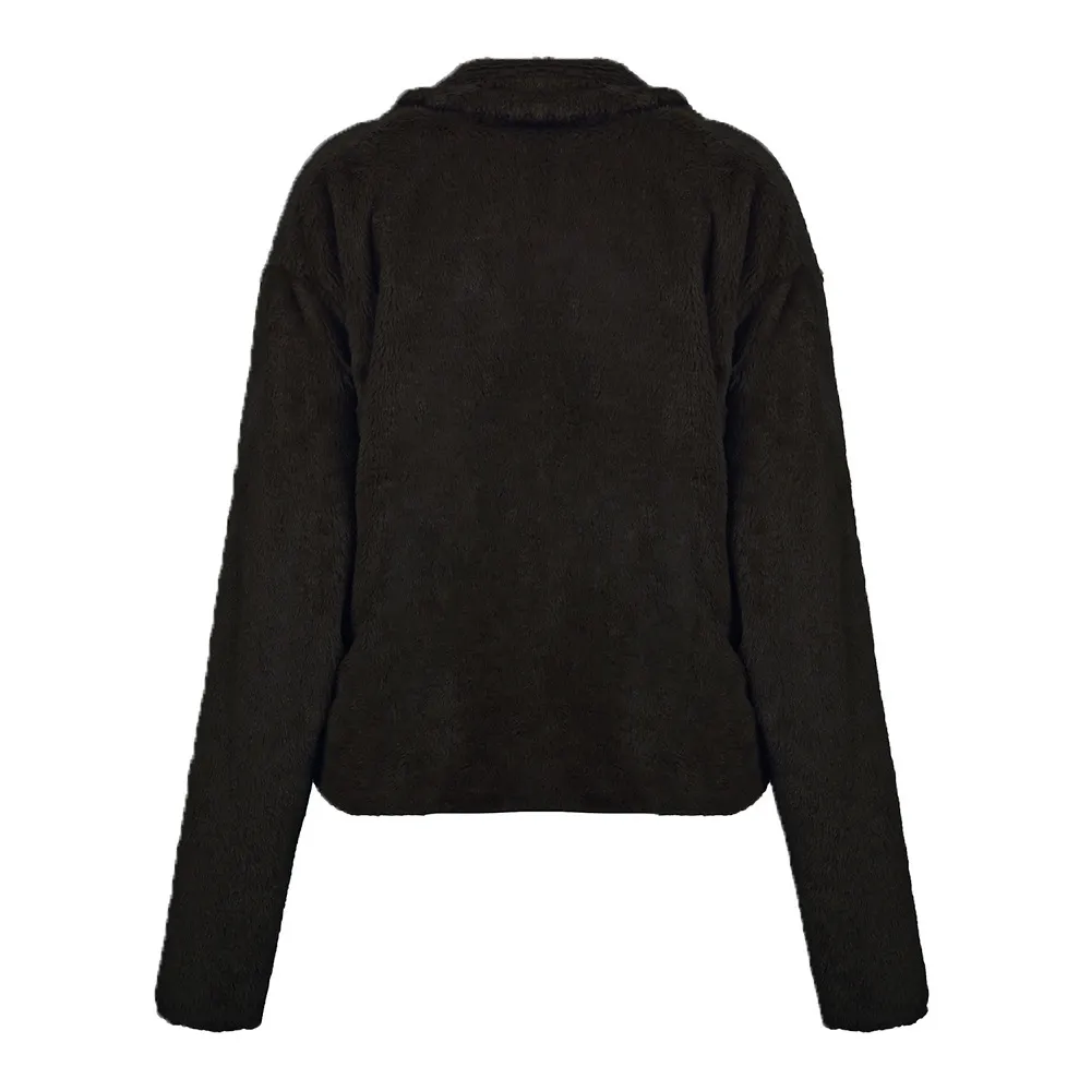 Plush Open Front Dropped Shoulder Jacket, image 12