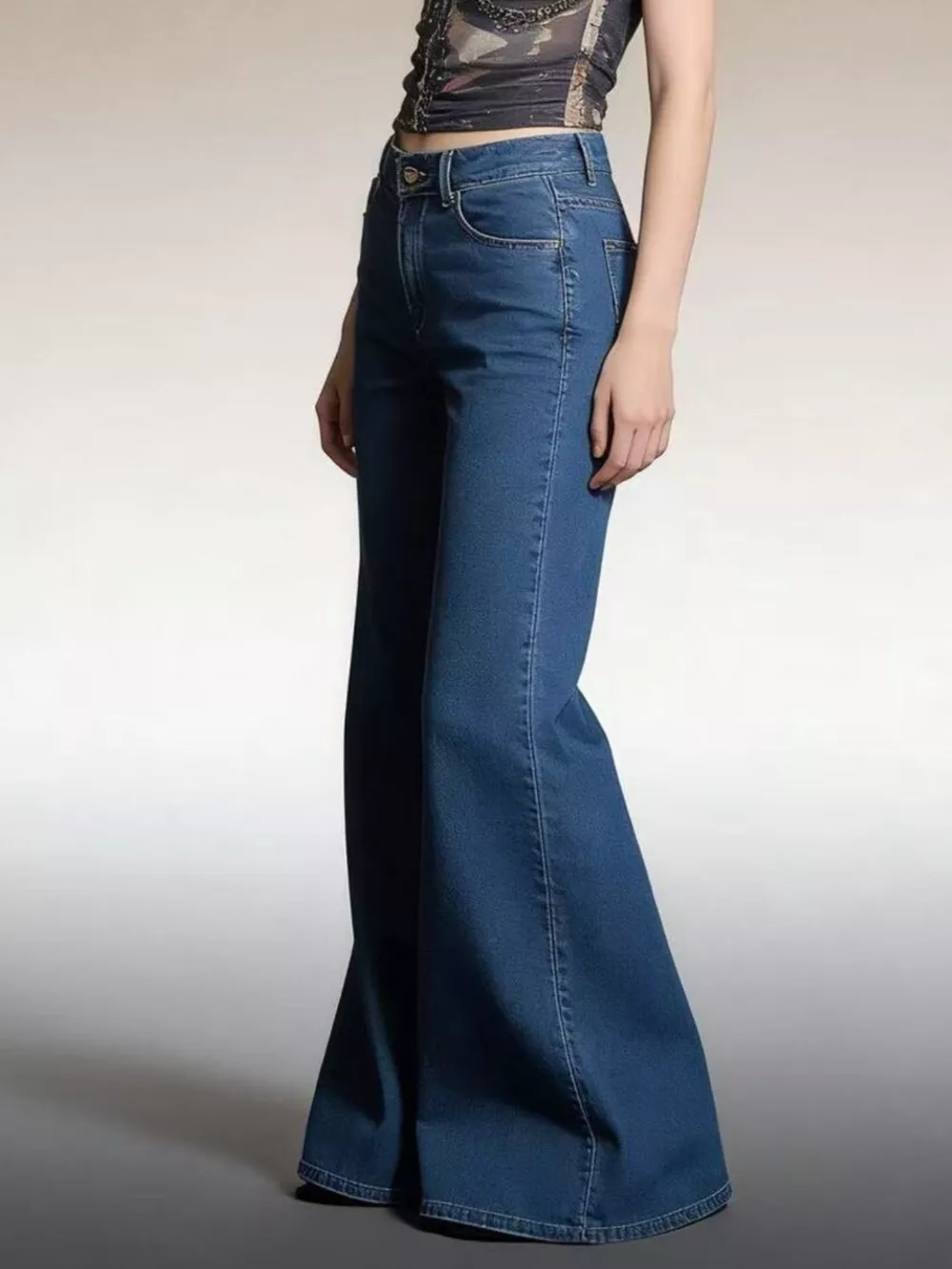 High-Waisted Flare Leg Jeans, image 6