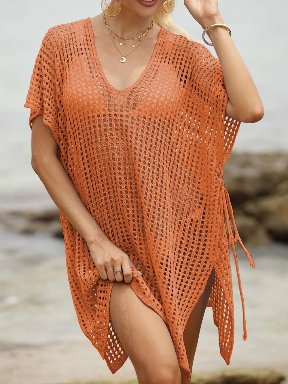 Side Tied V-Neck Cover-Up, image 25