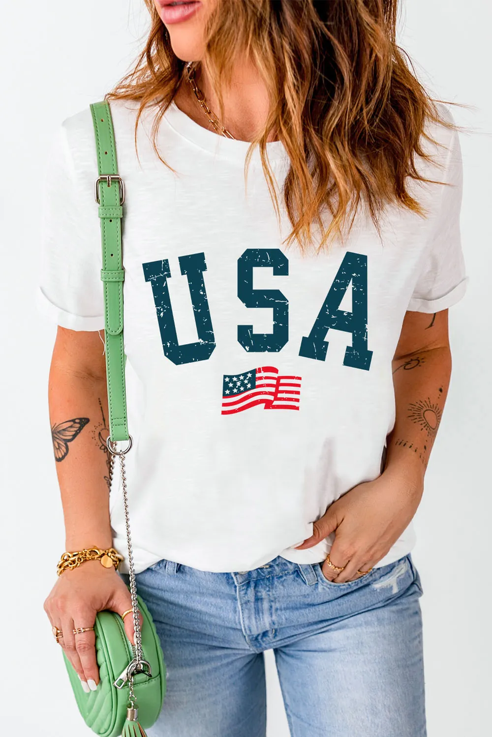 USA Round Neck Short Sleeve T-Shirt, image 3
