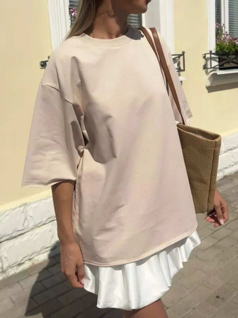 Round Neck Half Sleeve Oversized T-Shirt, image 10