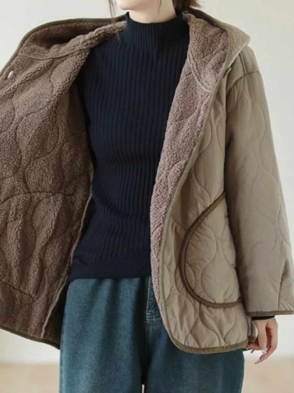 Quilted Hooded Sherpa Lined Outerwear, image 9