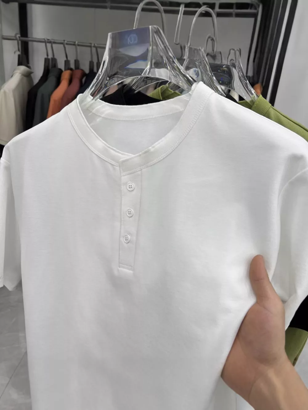 Men's Plus Size Button Detail Short Sleeve T-Shirt, image 8
