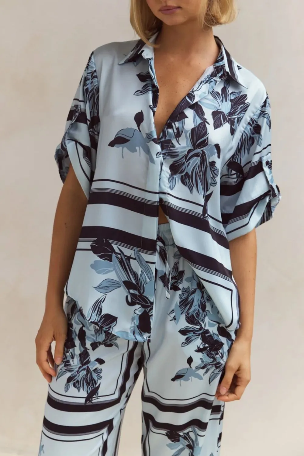 Printed Button Up Shirt and Pants Set, image 16