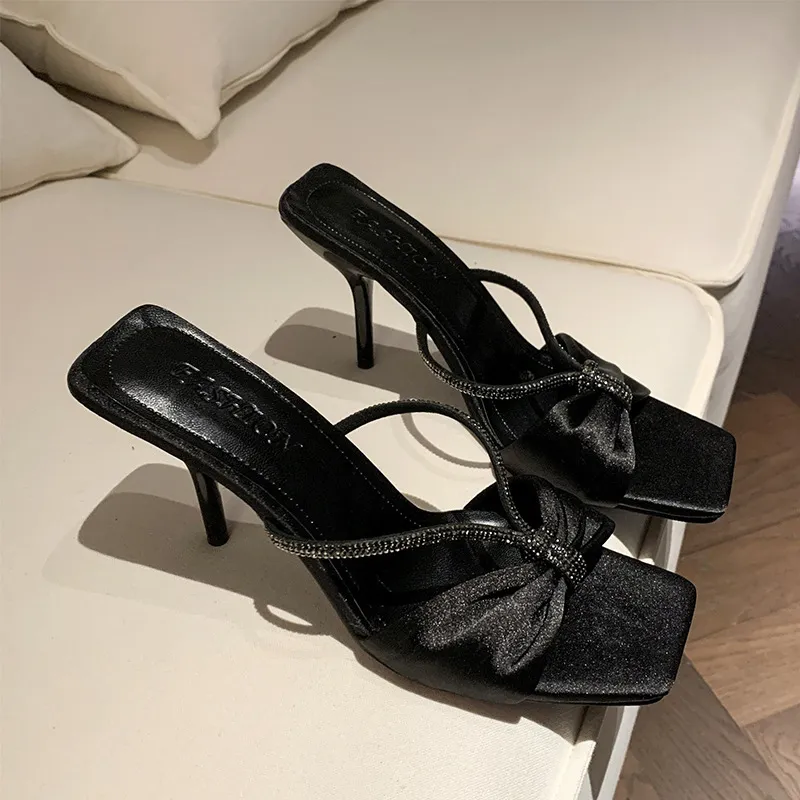 Rhinestone Mid Heel Sandals, image 5