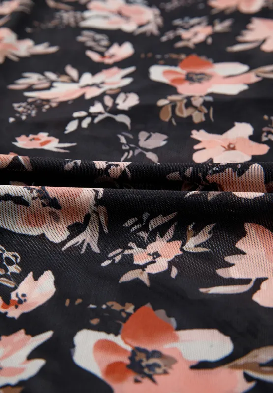 Floral Mock Neck Long Sleeve Blouse, image 7