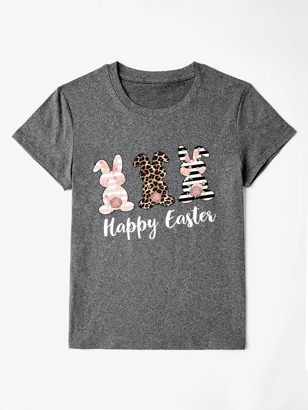HAPPY EASTER Round Neck Short Sleeve T-Shirt, image 19