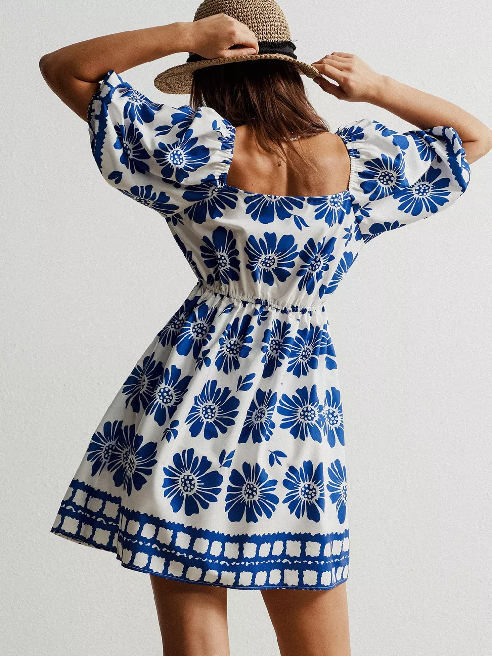 Floral Print Puff Sleeve Mini Dress, image 4