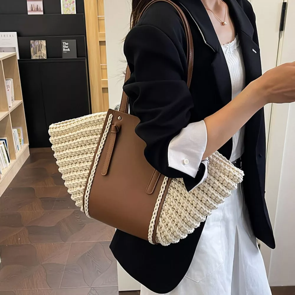 Straw Woven Shoulder Bag, image 5