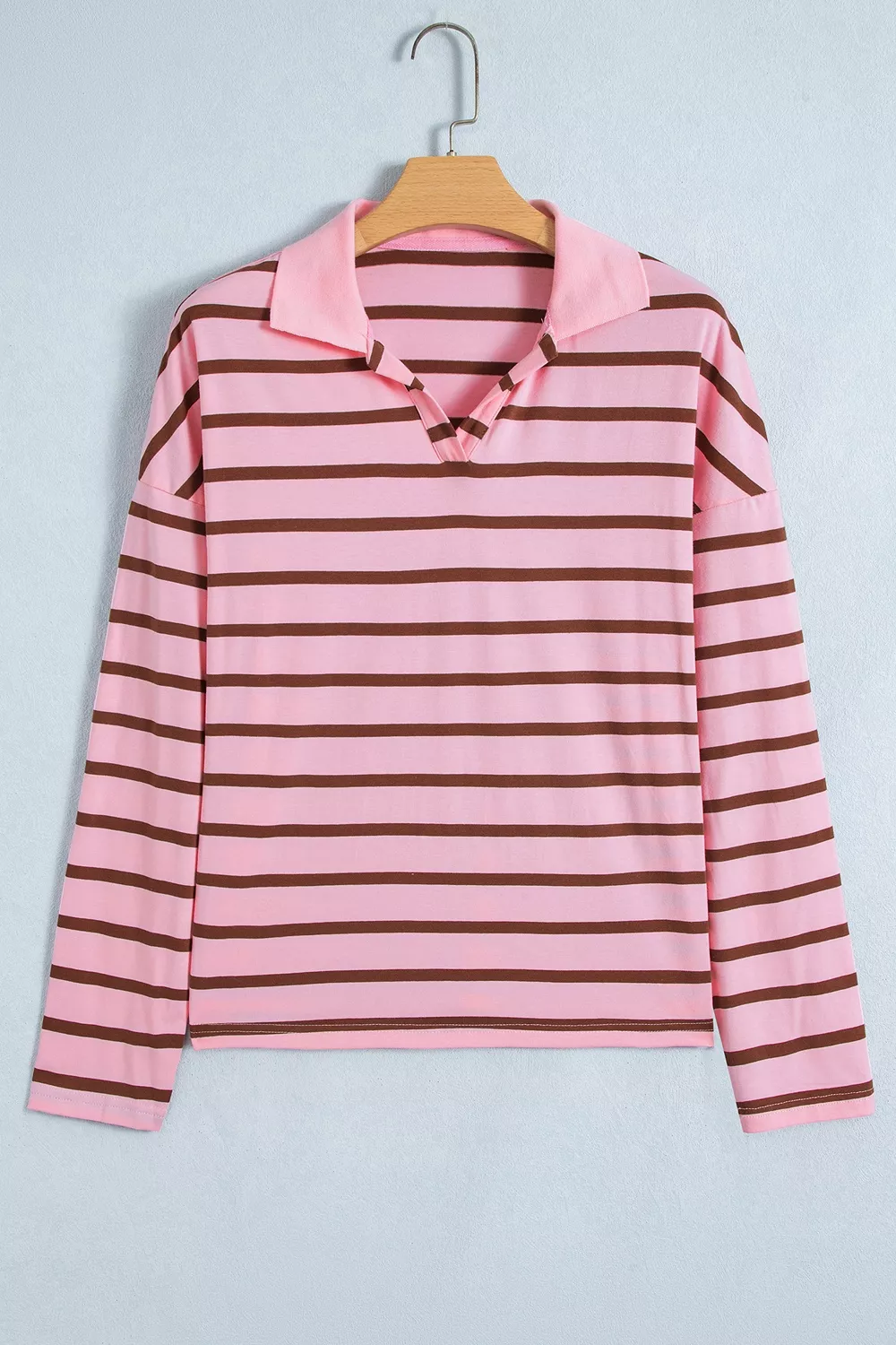 Stripe Striped Long Sleeve Collar Shift Top, image 4